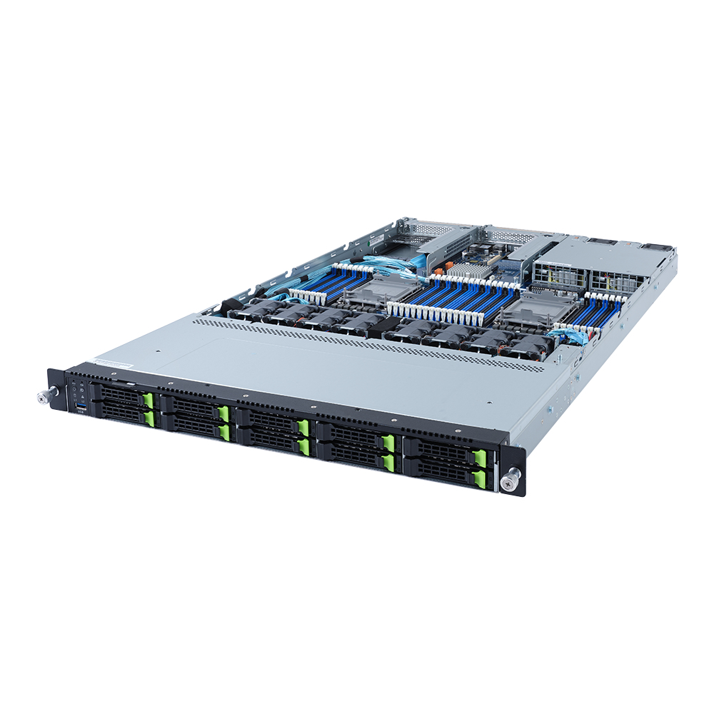 Gigabyte R182-NA1 (rev. 100) - Server - Rack-Montage - 1U - zweiweg - keine CPU - RAM 0 GB - SATA - Hot-Swap 6.4 cm (2.5")