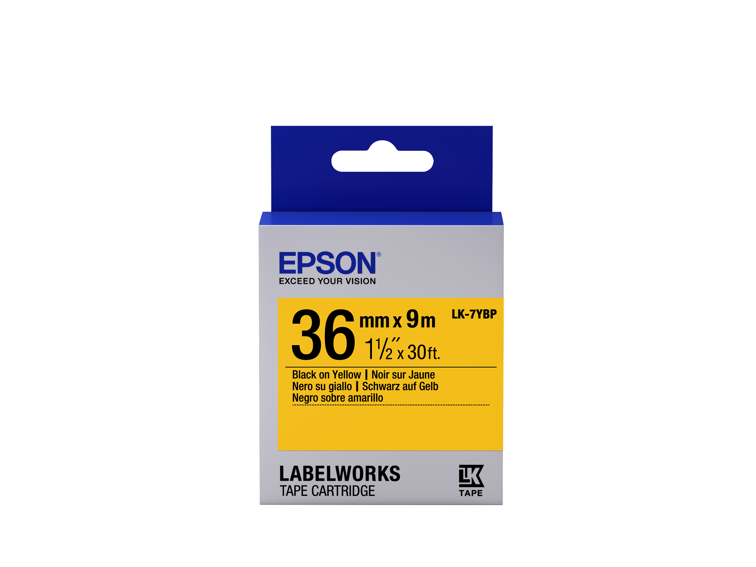 Epson LabelWorks LK-7YBP - Schwarz auf Gelb - Rolle (3,6 cm x 9 m)