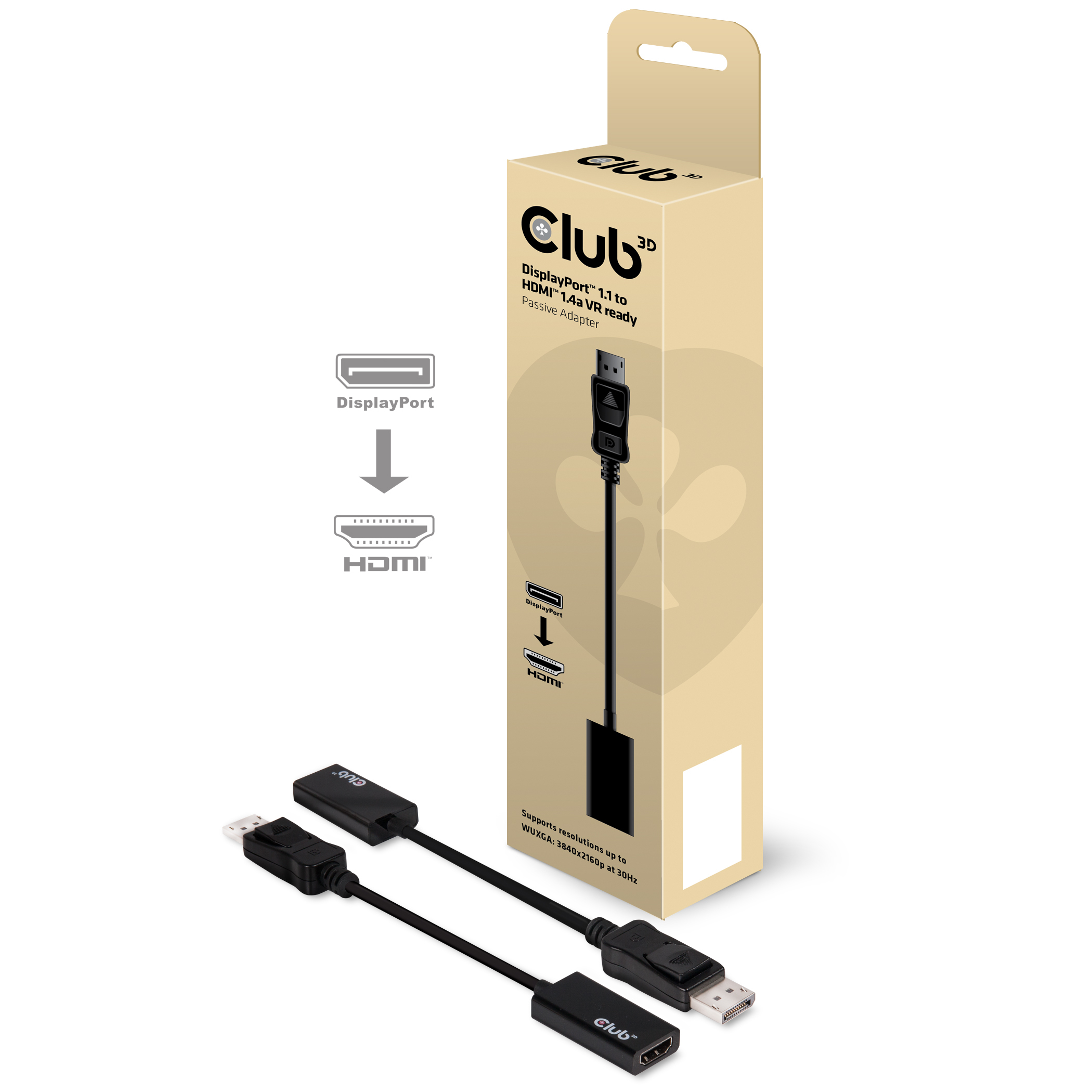 Club 3D Videoanschluß - DisplayPort (M) bis HDMI (W)
