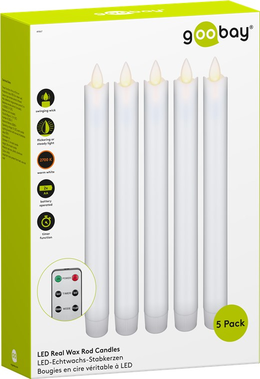 Goobay 5 LED-Kerzen weiß