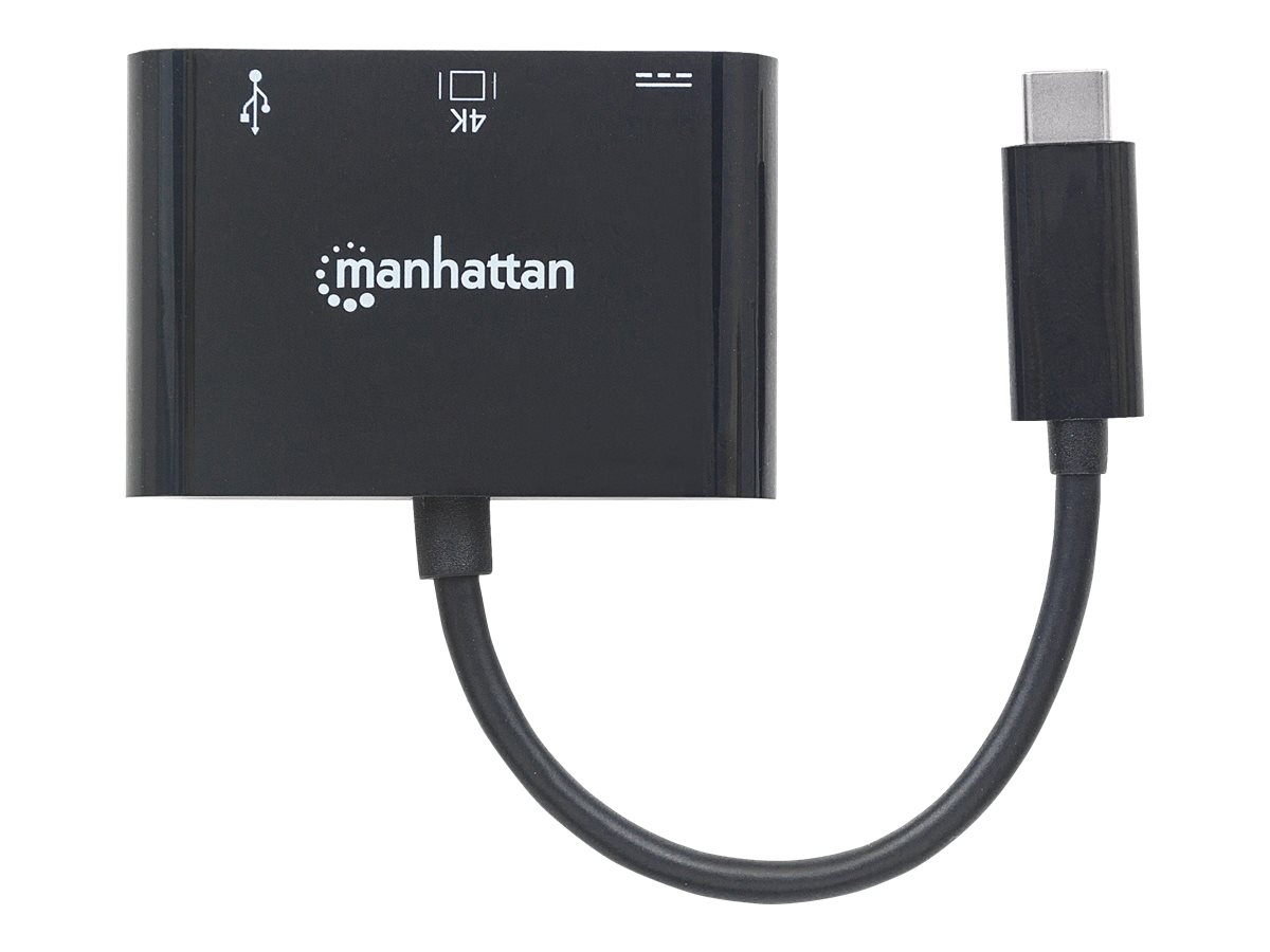 Manhattan USB-C Dock/Hub, Ports (x3): HDMI, USB-A and USB-C, 5 Gbps (USB 3.2 Gen1 aka USB 3.0)