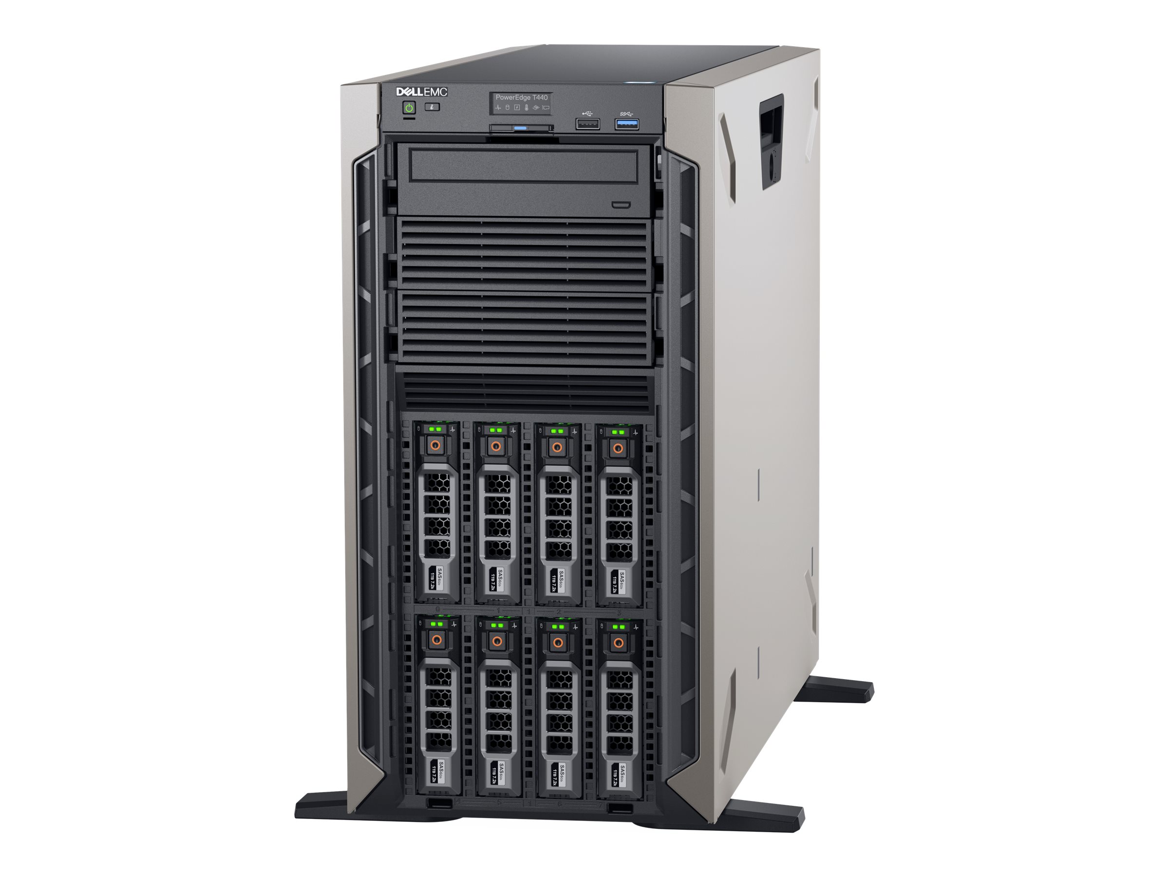 Dell PowerEdge T440 - Server - Tower - 5U - zweiweg - 1 x Xeon Silver 4210R / 2.4 GHz - RAM 16 GB - SAS - Hot-Swap 8.9 cm (3.5")