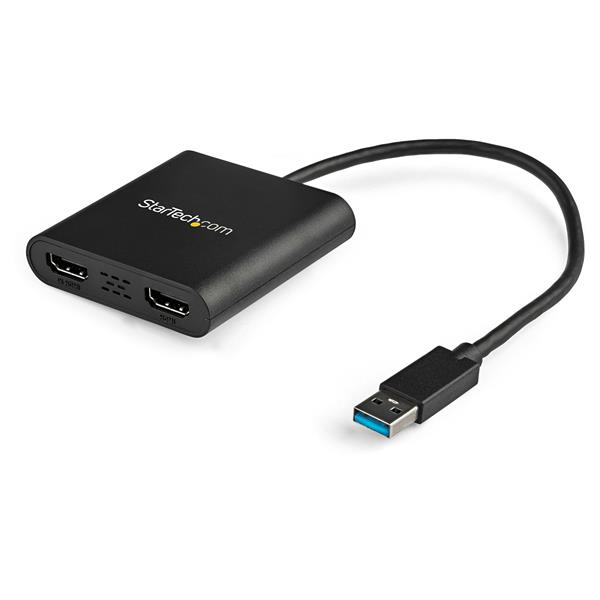 StarTech.com USB 3.0 to Dual HDMI Adapter - 4K 30Hz - External Video & Graphics Card - Dual Monitor Display Adapter - Supports Windows (USB32HD2)