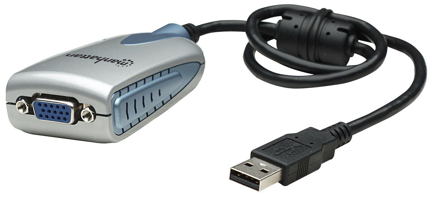 Manhattan USB-A to SVGA Converter Cable, 50cm, Male to Female, 480 Mbps (USB 2.0)
