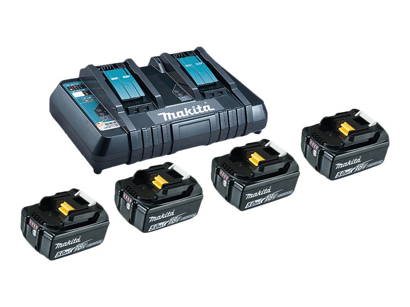 Makita Batterieladegerät + Batterie 4 x - Li-Ion