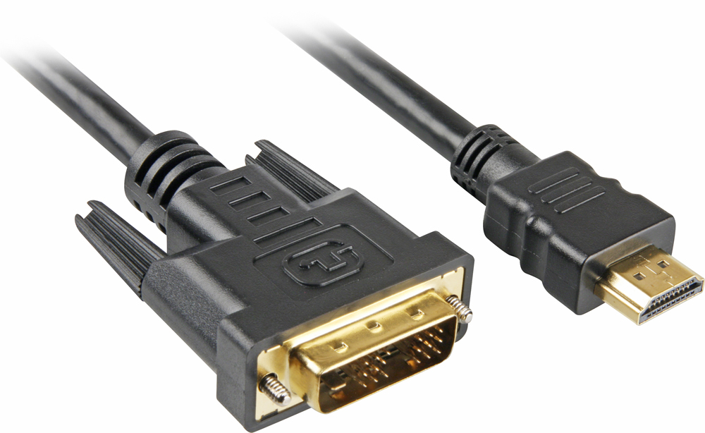 Sharkoon Adapterkabel - Single Link - HDMI männlich zu DVI-D männlich