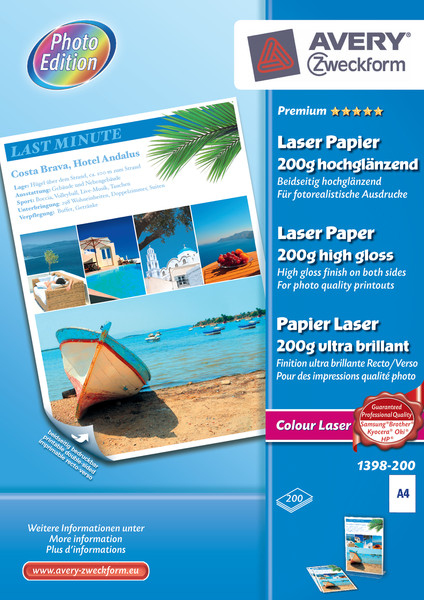 Avery Zweckform Superior Colour Laser Paper 1398 - Glänzend - weiß - A4 (210 x 297 mm)