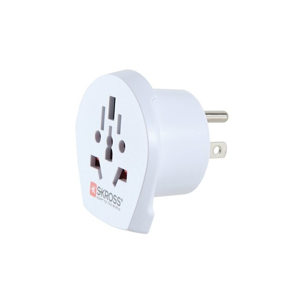 SKROSS Country Travel Adapter World to USA - Adapter für Power Connector - BS 1363, CEI 23-16/VII, SAA AS 3112, SEV 1011, SAA AS 3112 (2 Stifte)