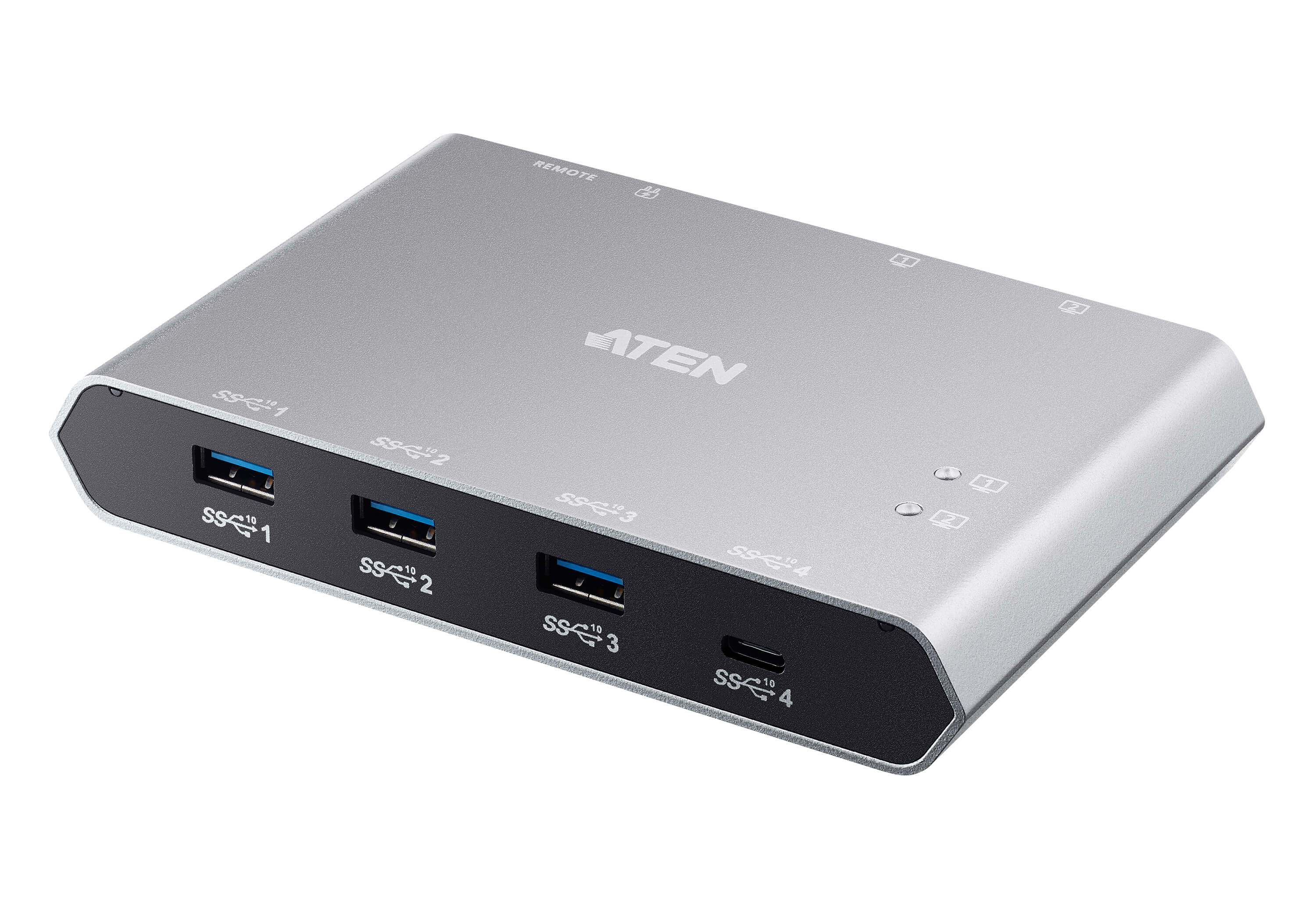 ATEN US3342 - USB-Umschalter für die gemeinsame Nutzung von Peripheriegeräten - 3 x USB 3.2 Gen 2 + 1 x USB-C (Spannungsversorgung)
