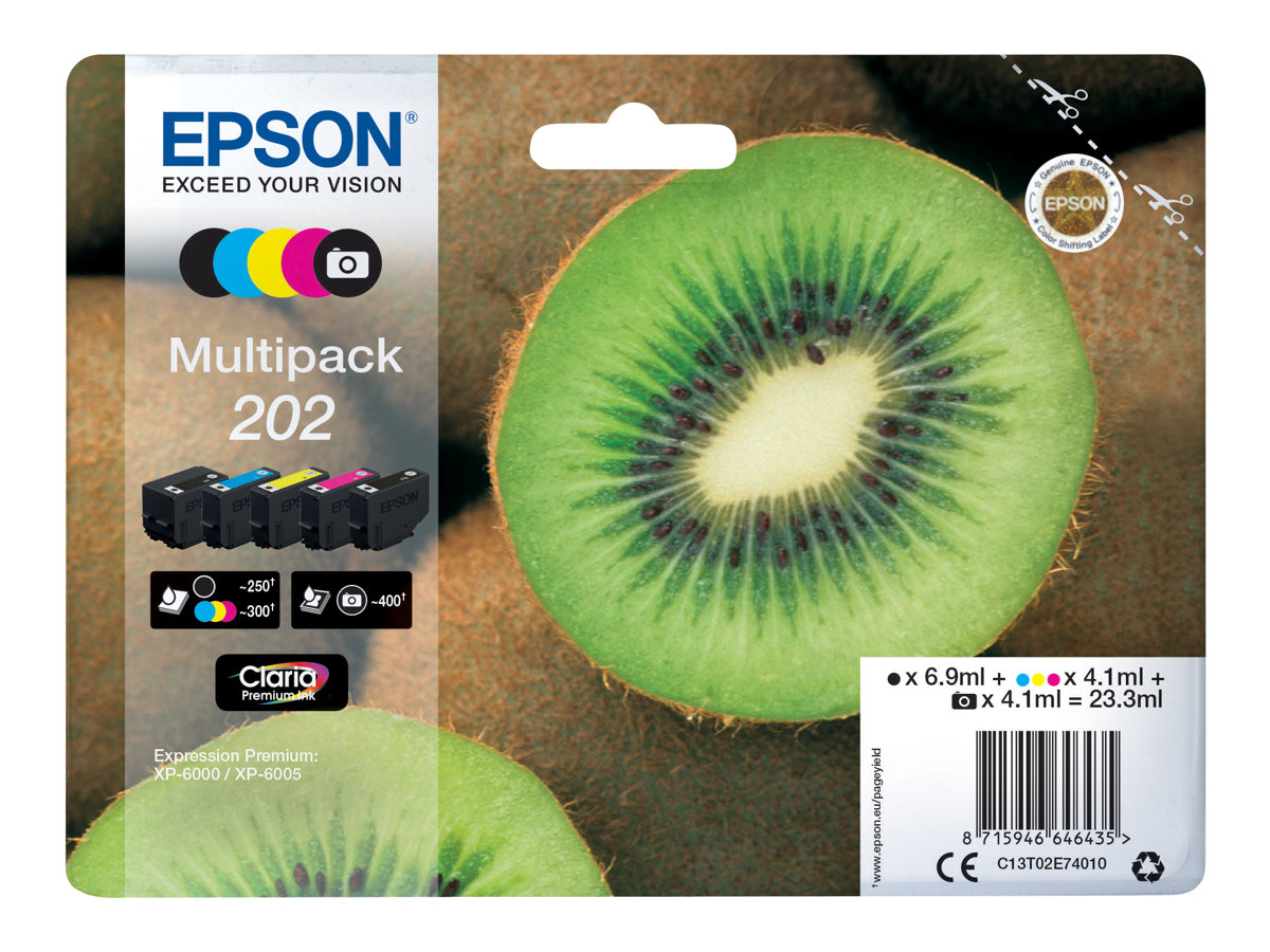 Epson Multipack 202 - 5er-Pack - Schwarz, Gelb, Cyan, Magenta, Photo schwarz