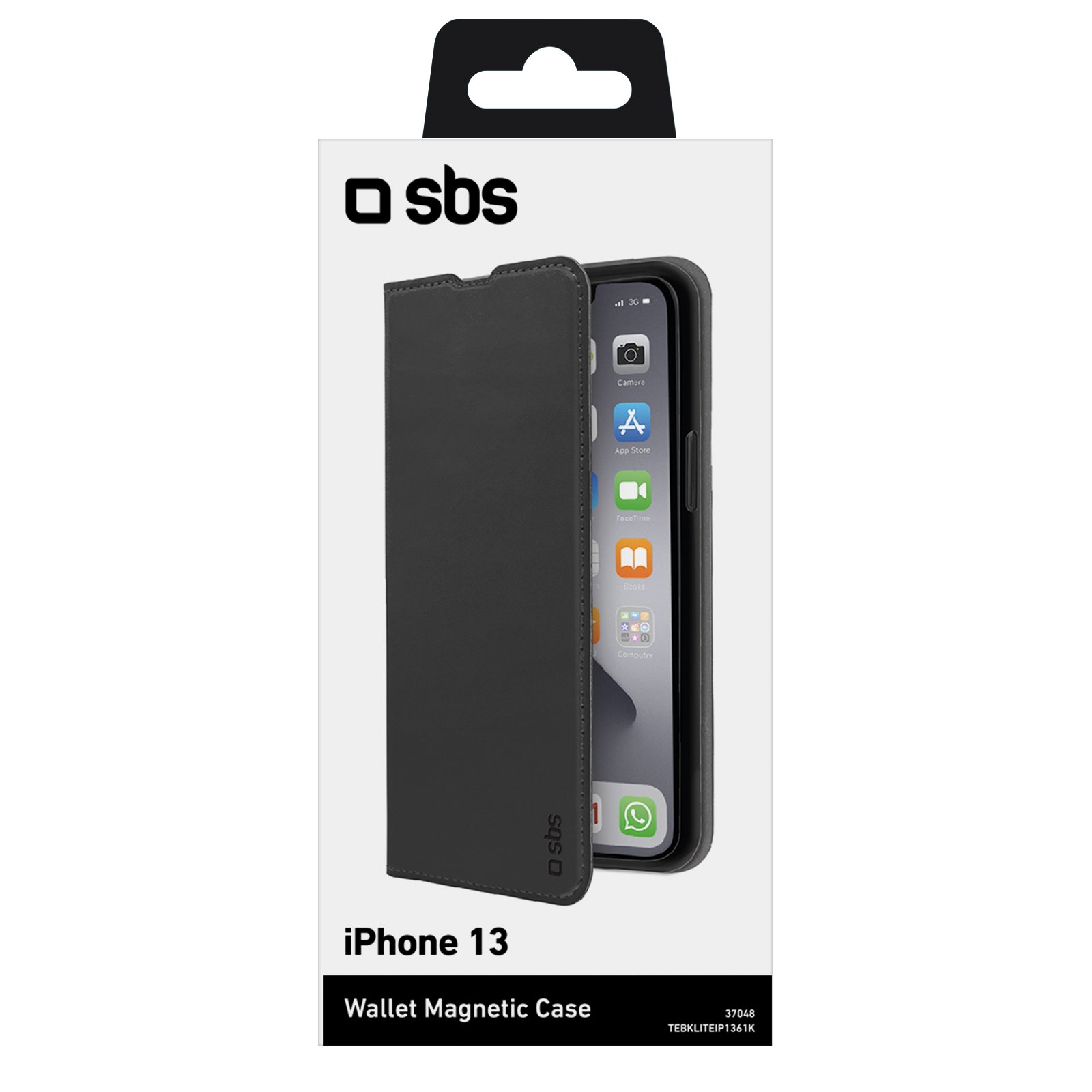 SBS Book Wallet Lite Apple iPhone 13 schwarz