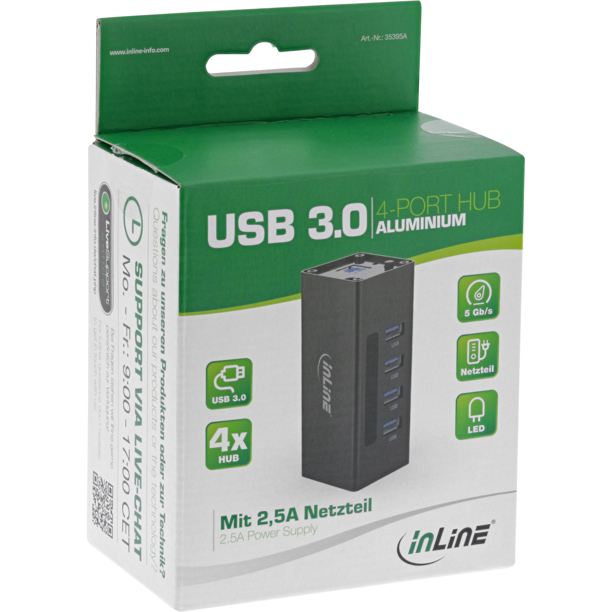 InLine Hub - 4 x SuperSpeed USB 3.0 - Desktop