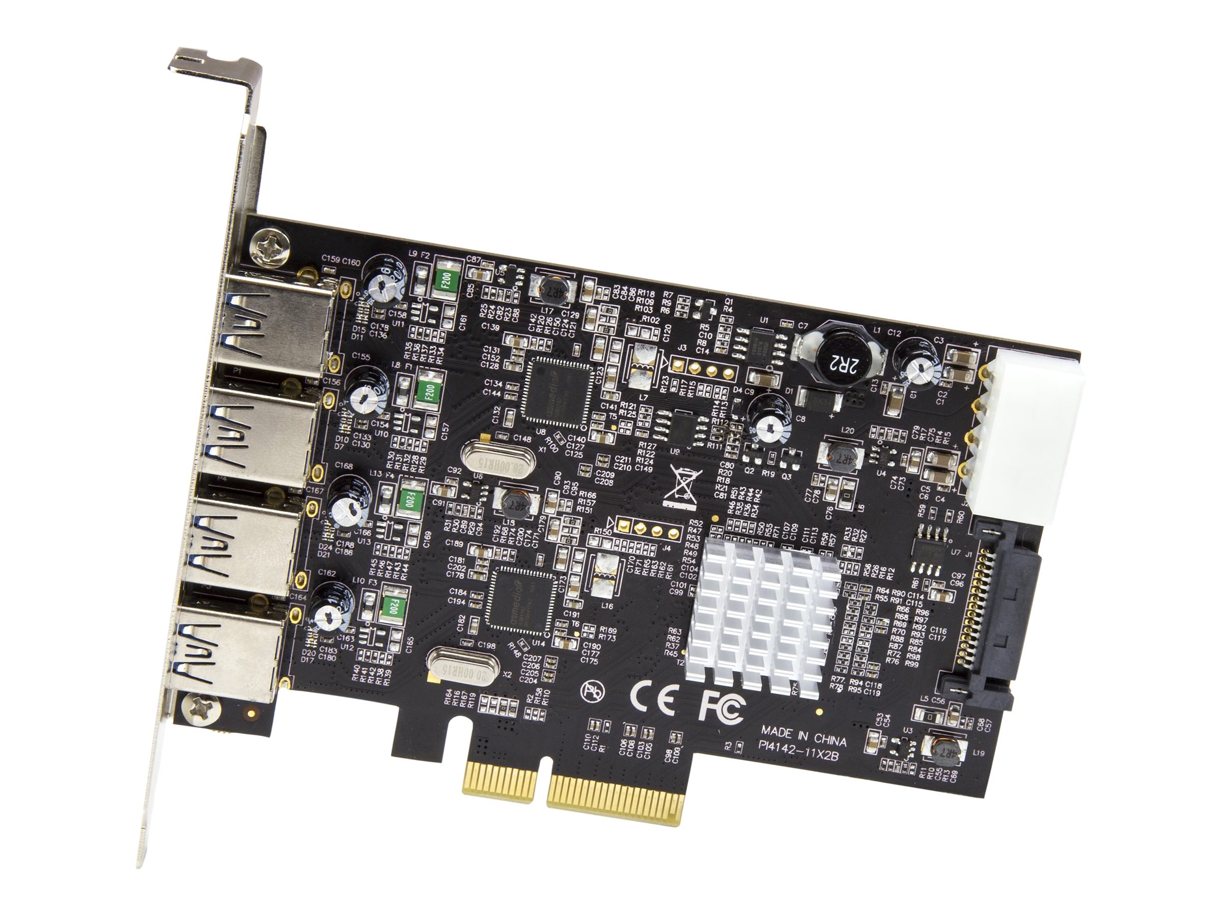 StarTech.com 4-Port USB PCIe Adapter - 10 Gbit/s USB 3.1/3.2 Gen 2 Typ-A PCI Express Erweiterungskarte mit 2 Controllern - 4x USB-A - USB-PCIe-Schnittstellenkarte - Windows/Mac/Linux (PEXUSB314A2V2)