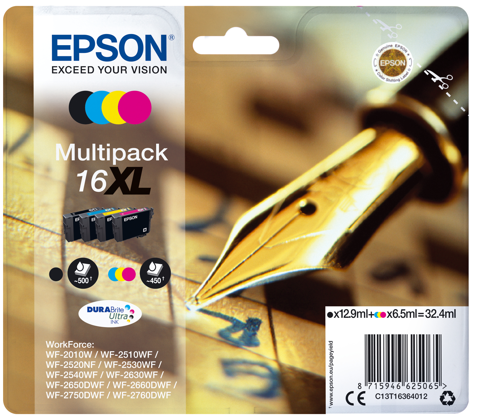 Epson 16XL Multipack - 4er-Pack - XL - Schwarz, Gelb, Cyan, Magenta