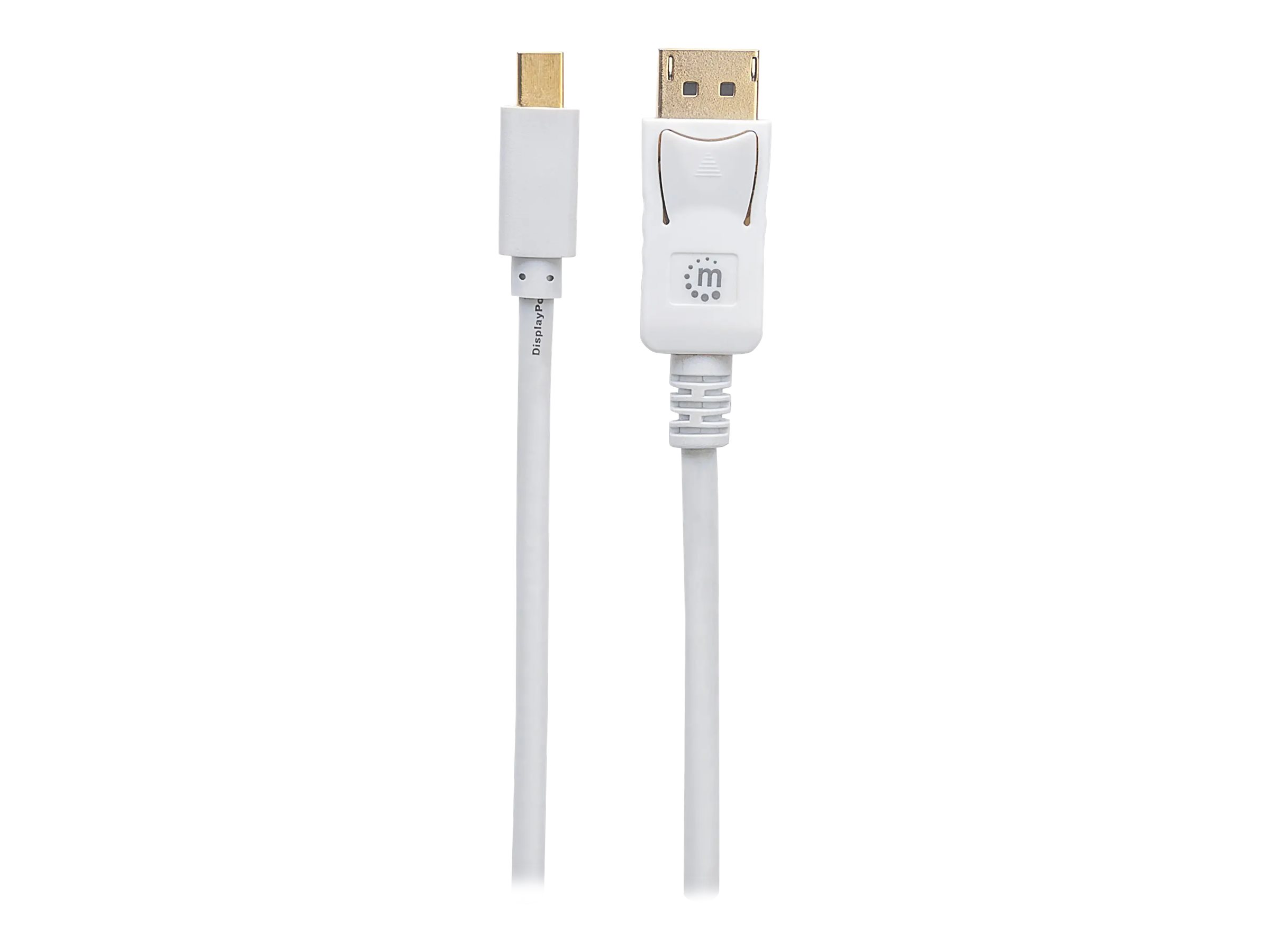 Manhattan Mini DisplayPort 1.2 to DisplayPort Cable, 4K@60Hz, 1m, Male to Male, White, Lifetime Warranty, Polybag - DisplayPort-Kabel - DisplayPort (M)