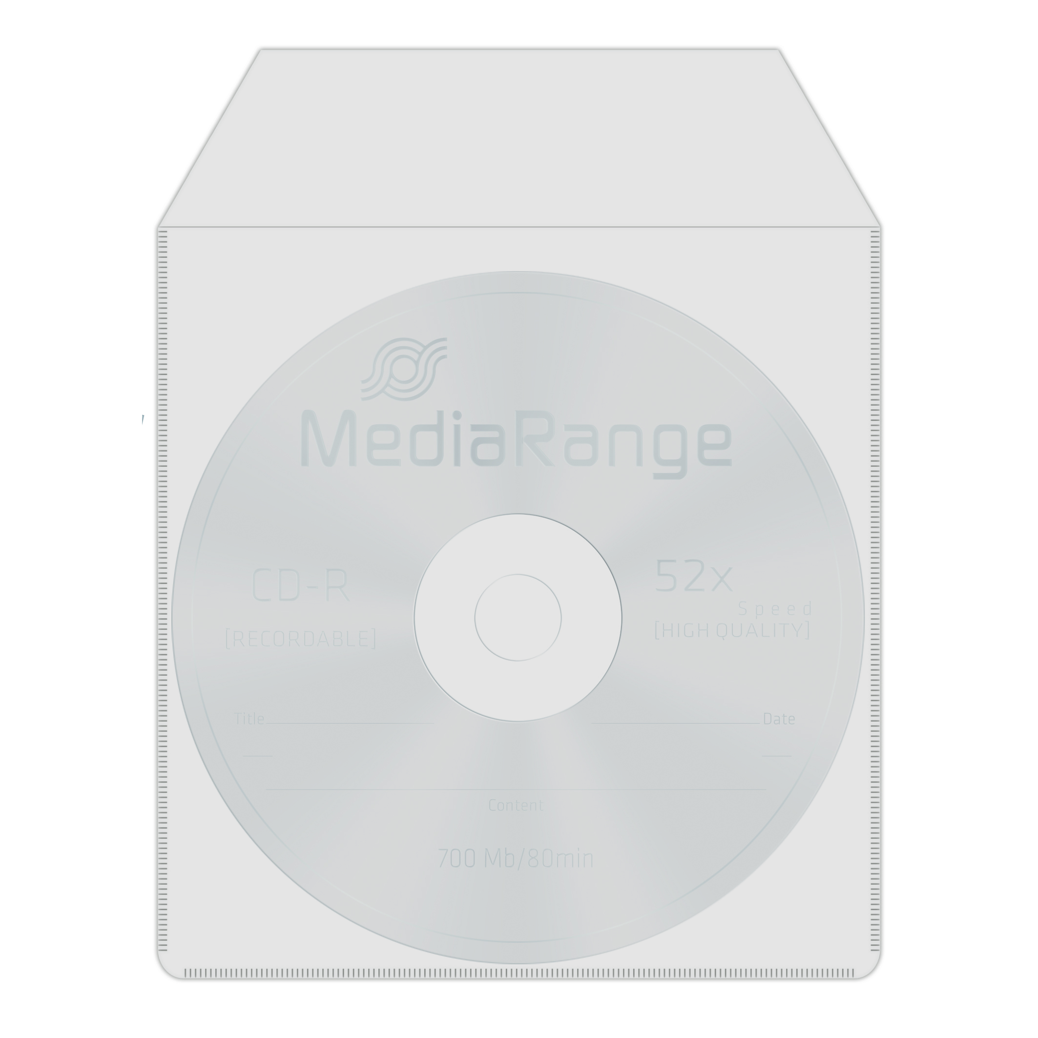 MEDIARANGE CD-/DVD-Hülle - Kapazität: 2 CD/DVD - durchsichtig (Packung mit 50)