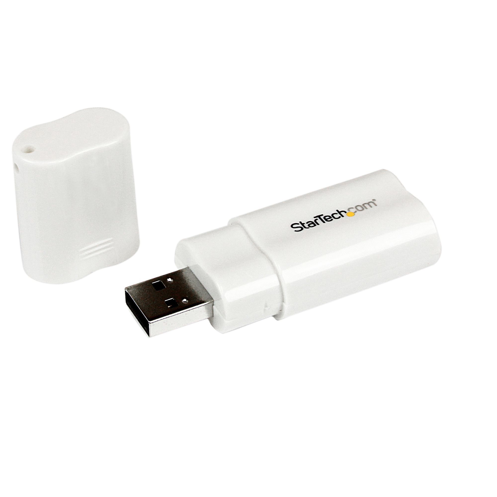 StarTech.com USB Audio Adapter - USB auf Soundkarte in weiß - Soundcard mit USB (Stecker)