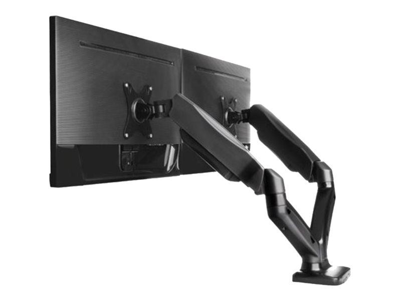 ICY BOX IB-MS304-T - Aufstellung (2 Gelenkarme, 2 VESA-Adapter, Tisch-Klemme, Befestigung für Kabeldurchgang) - für 2 LCD-Displays - Metall - Schwarz - Bildschirmgröße: up to 68 cm (bis zu 27 Zoll)