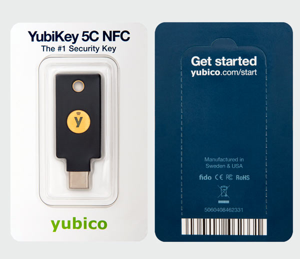 YUBICO YubiKey 5C NFC - USB-C Sicherheitsschlüssel