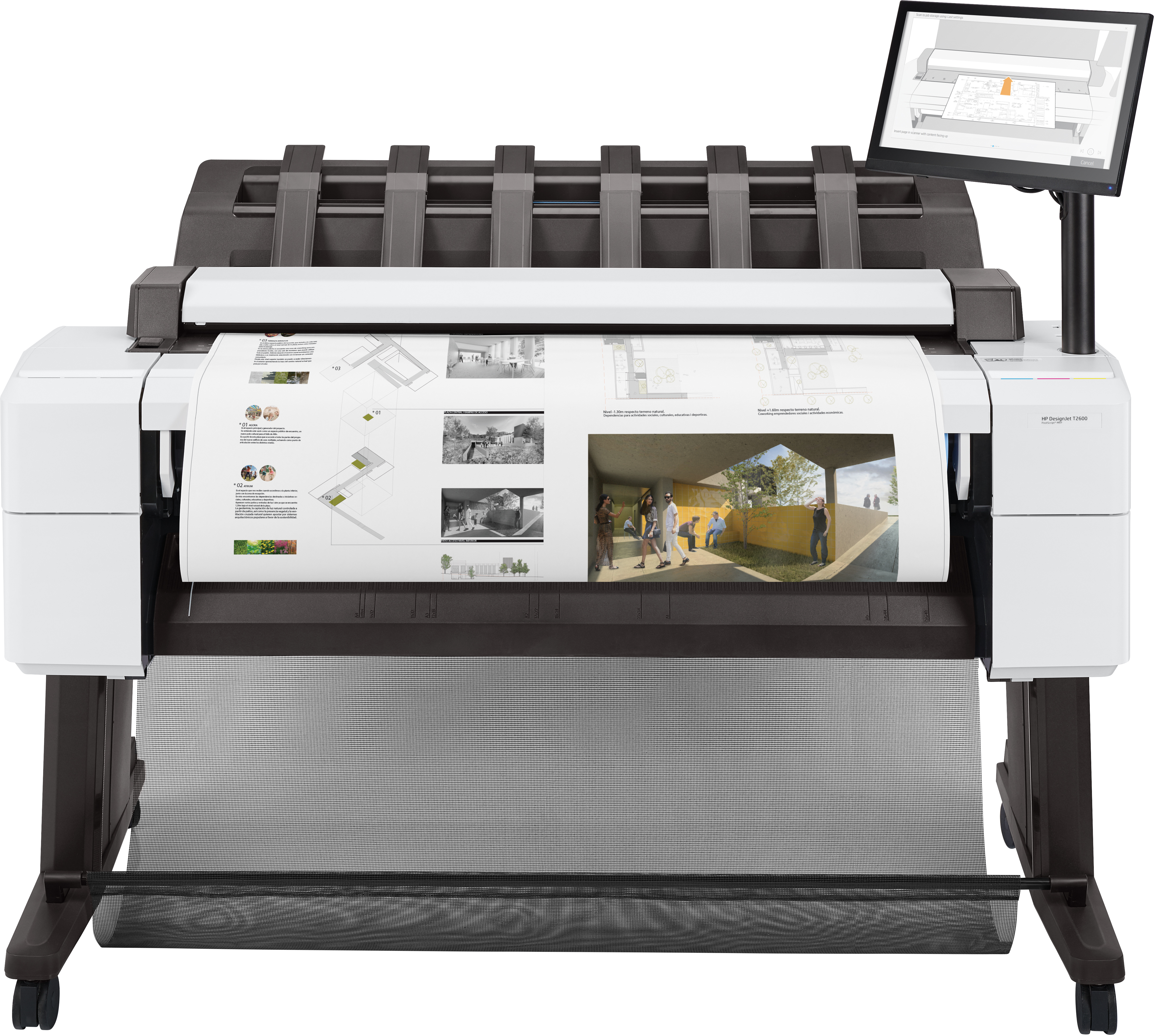 HP DesignJet T2600 PostScript - 914 mm (36") Multifunktionsdrucker - Farbe - Tintenstrahl - 914 x 8000 mm, 610 x 15000 mm (Original)