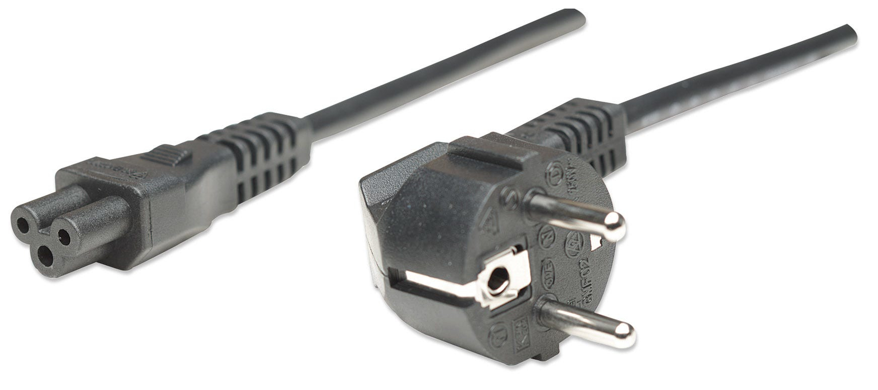 Manhattan Power Cord/Cable, Euro 2-pin (CEE 7/4) plug to C5 Female (cloverleaf/triangular)