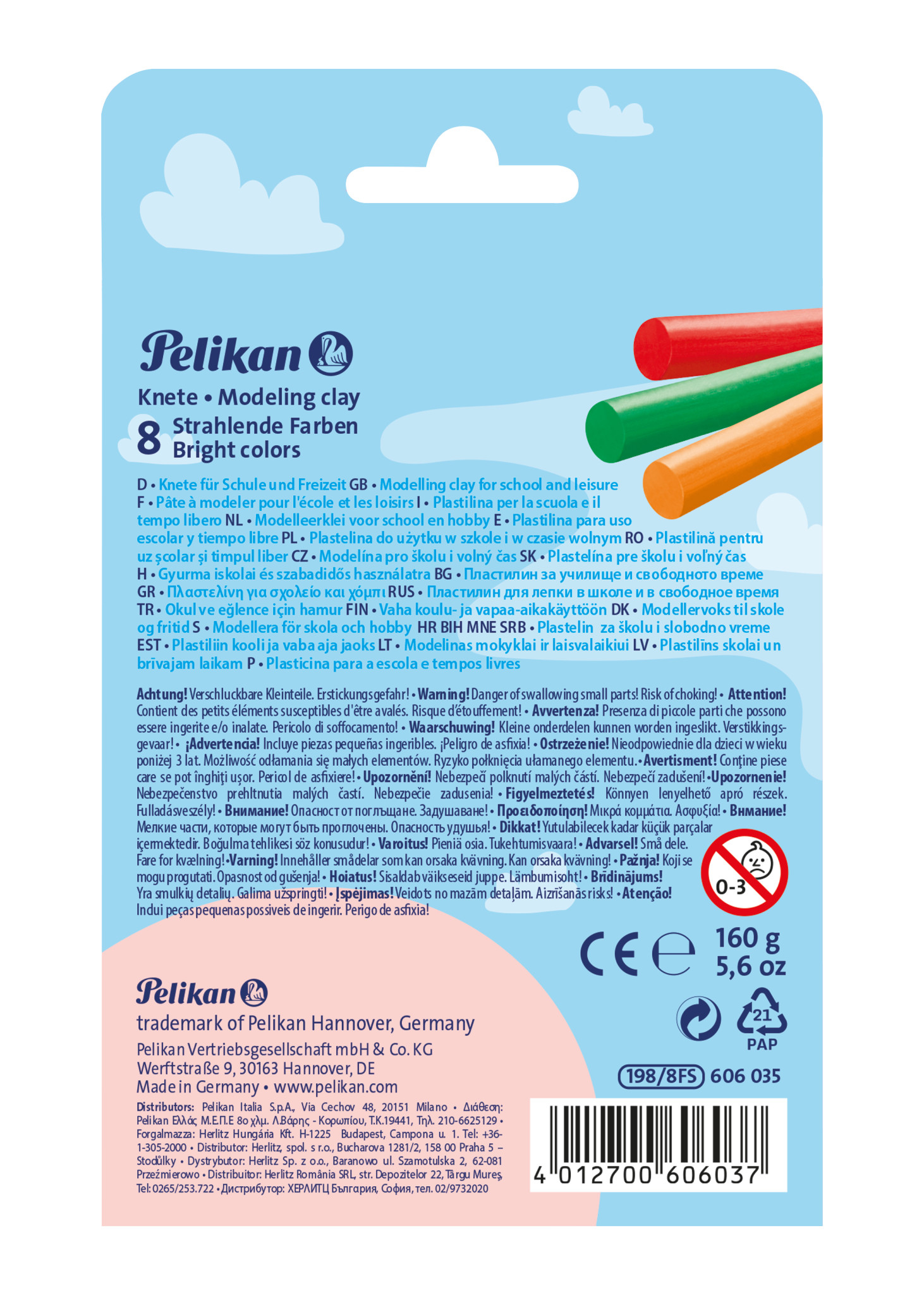 Pelikan Knete Creaplast« 198/8FS 8 Farben in FS