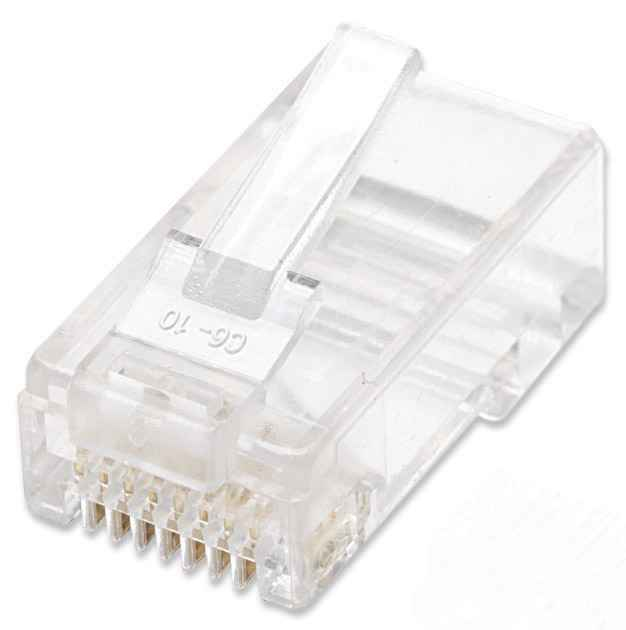 Intellinet RJ45 Modular Plugs, Cat5e, UTP, 2-prong, for stranded wire, 15 µ gold plated contacts, 100 pack - Netzwerkanschluss - RJ-45 (M)