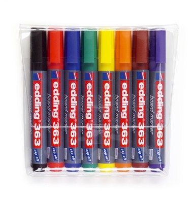 EDDING ing 363 Whiteboard Marker Chisel Tip 1-5mm Line Assorted Colours Pack