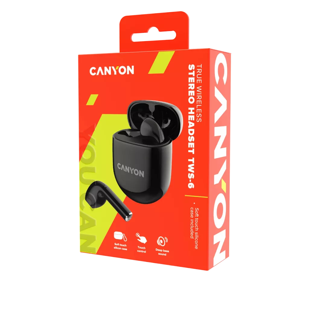 Canyon Bluetooth Headset TWS-6 Gaming Mode/BT 5.3 black retail - Headset