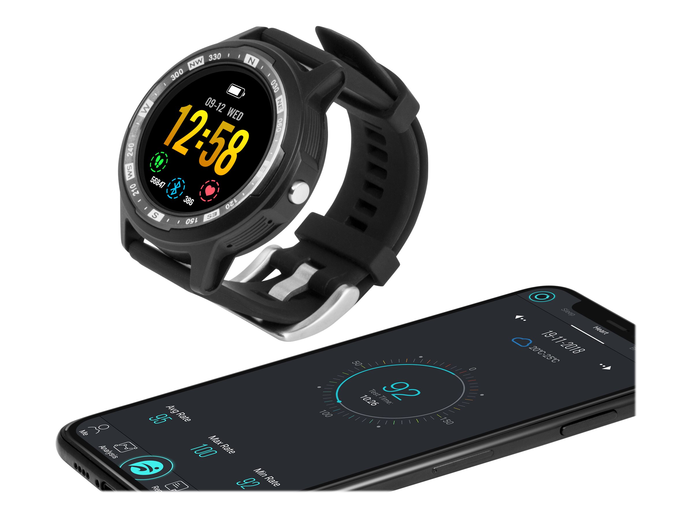 Technaxx TX-SW3HR - Intelligente Uhr - Anzeige 3.3 cm (1.3")