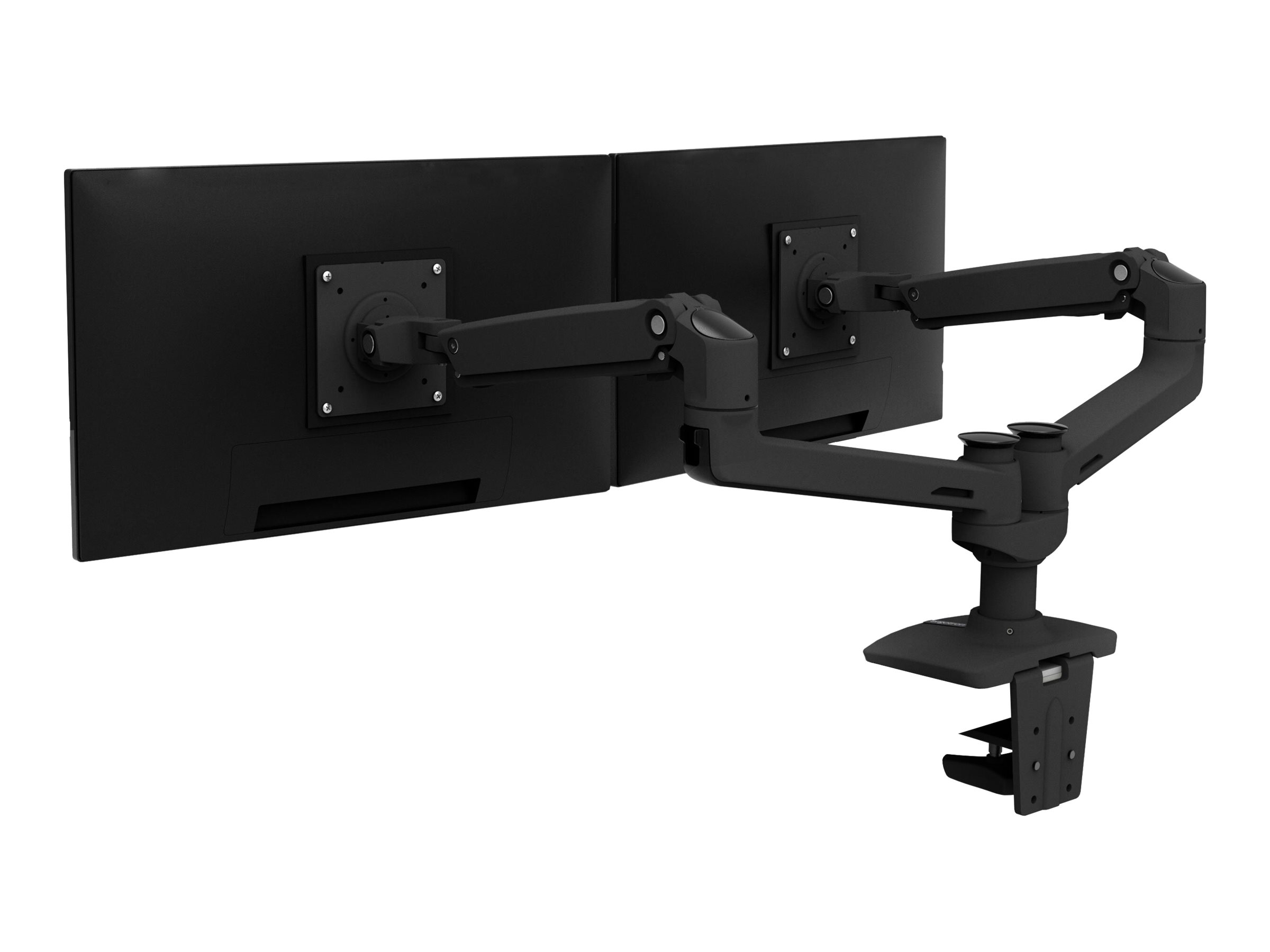 Ergotron LX Dual Side-by-Side Arm - Befestigungskit (Spannbefestigung für Tisch, Tischplattenbohrung, Stange, 2 Gelenkarme, T-Halterung)