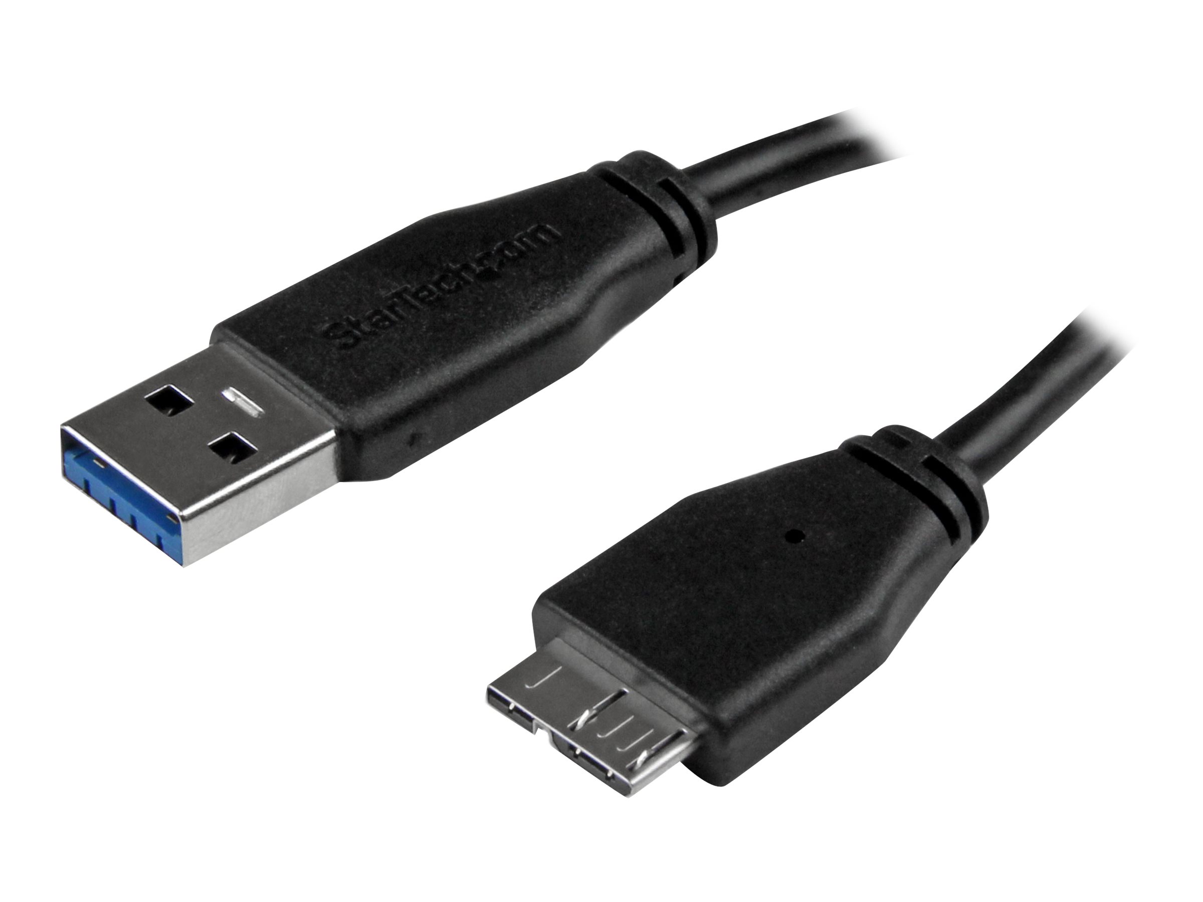 StarTech.com 2m schlankes SuperSpeed USB 3.0 A auf Micro B Kabel - St/St - USB 3.0 Anschlusskabel - Schwarz - USB-Kabel - Micro-USB Type B (M)