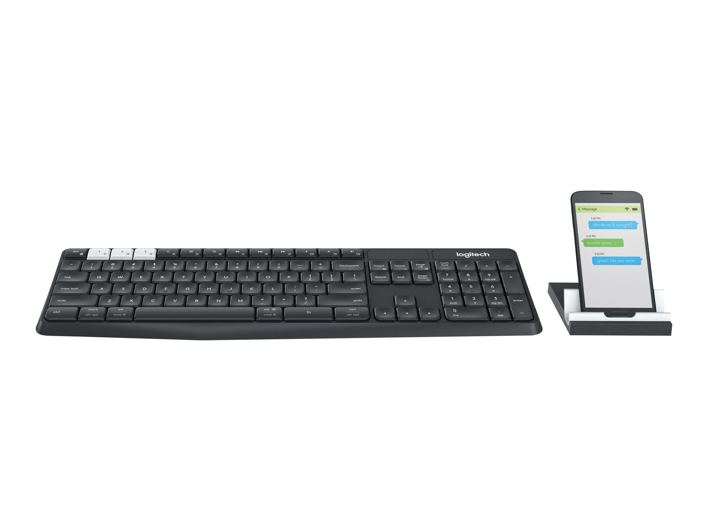 Logitech K375s Multi-Device - Tastatur - Bluetooth, 2.4 GHz - QWERTZ - Deutsch (Schweiz)