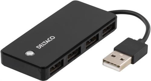 Deltaco UH-480 - USB 2.0 - USB 2.0 - 480 Mbit/s - Schwarz - China - USB