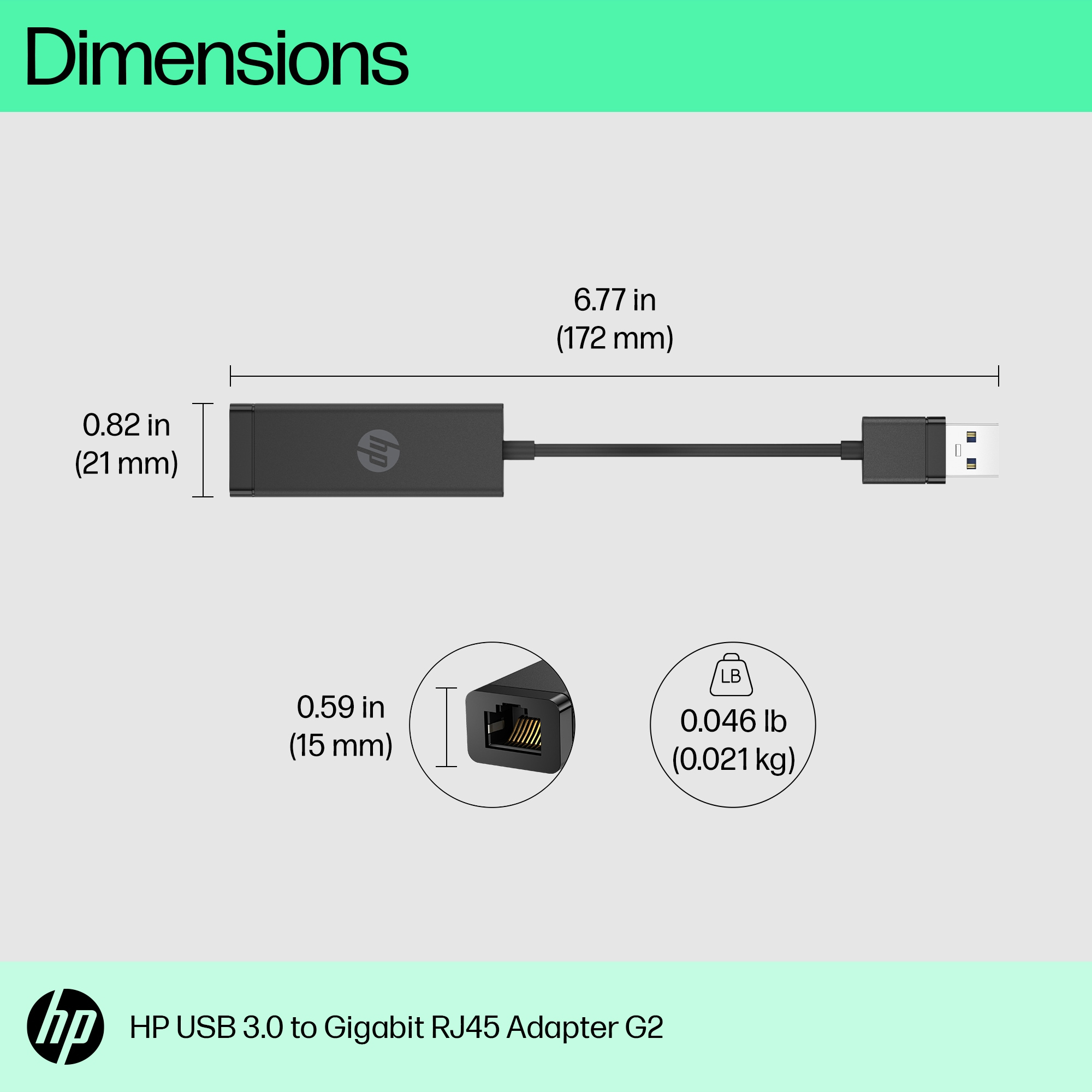 HP USB 3.0 to RJ45 Adapter G2 - Netzwerkadapter