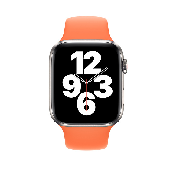 Apple 44mm Sport Band - Uhrarmband für Smartwatch - Normalgröße - Kumquat - für Watch (42 mm, 44 mm, 45 mm, 49 mm)