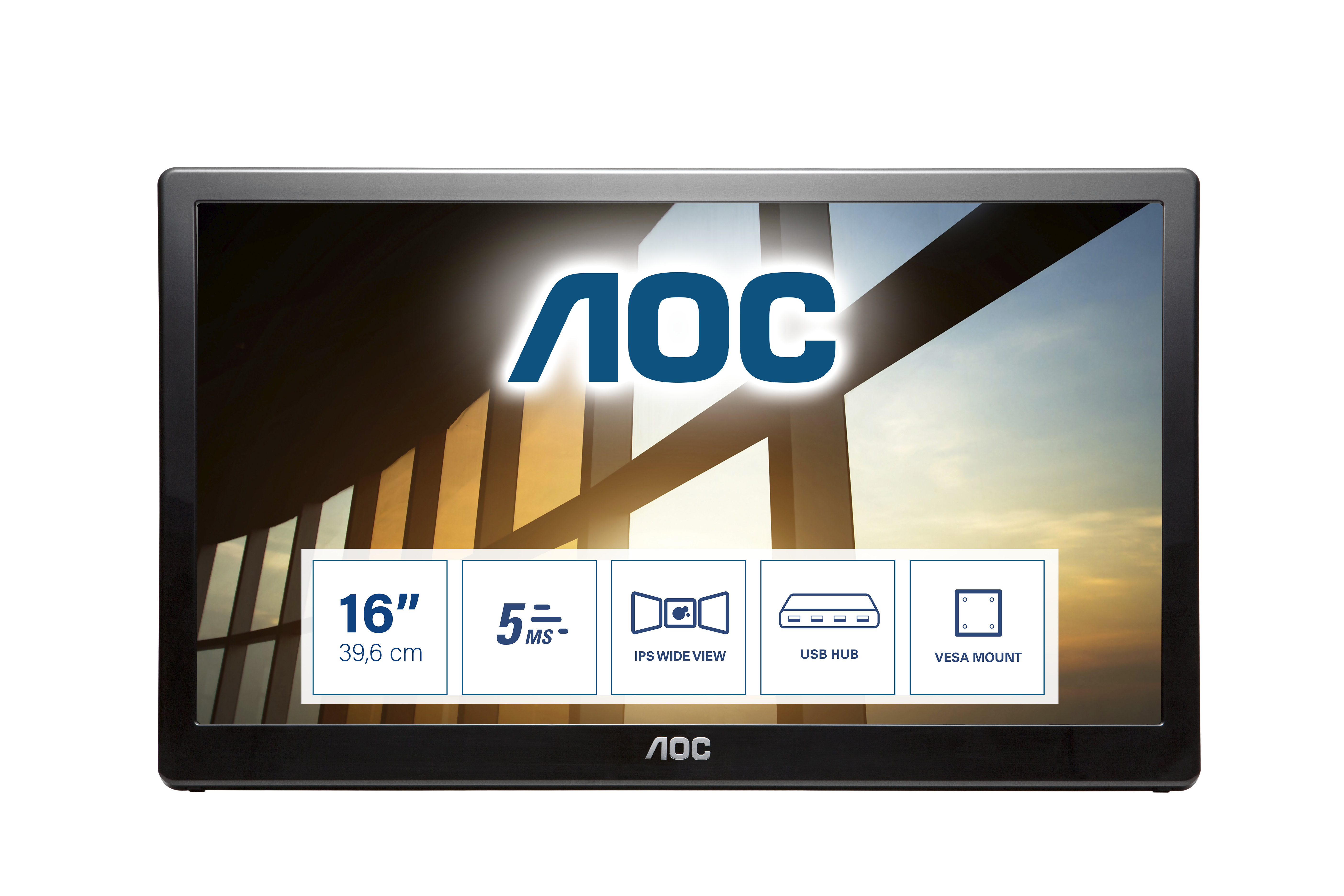AOC I1659FWUX - LED-Monitor - 40.6 cm (16") (15.6" sichtbar)