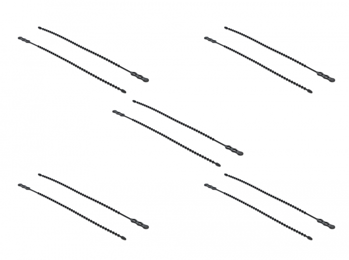 Delock Beaded - Kabelbinder - 21 cm - Schwarz (Packung mit 10)