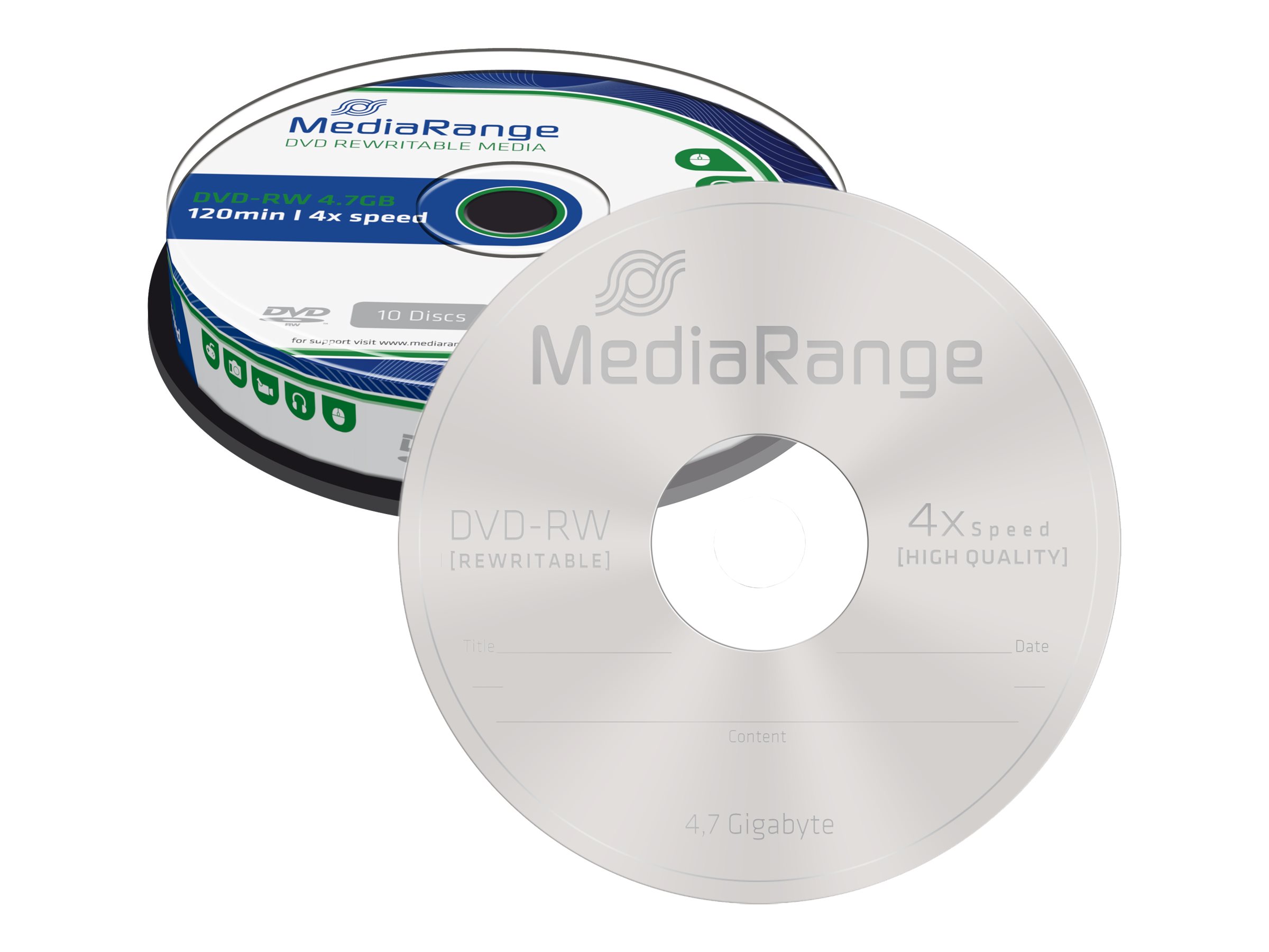 MEDIARANGE 10 x DVD-RW - 4.7 GB (120 Min.) 4x