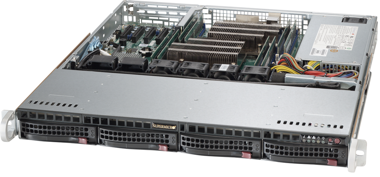 Supermicro SuperServer 6018R-MT - Server - Rack-Montage - 1U - zweiweg - keine CPU - RAM 0 GB - SATA - Hot-Swap 8.9 cm (3.5")