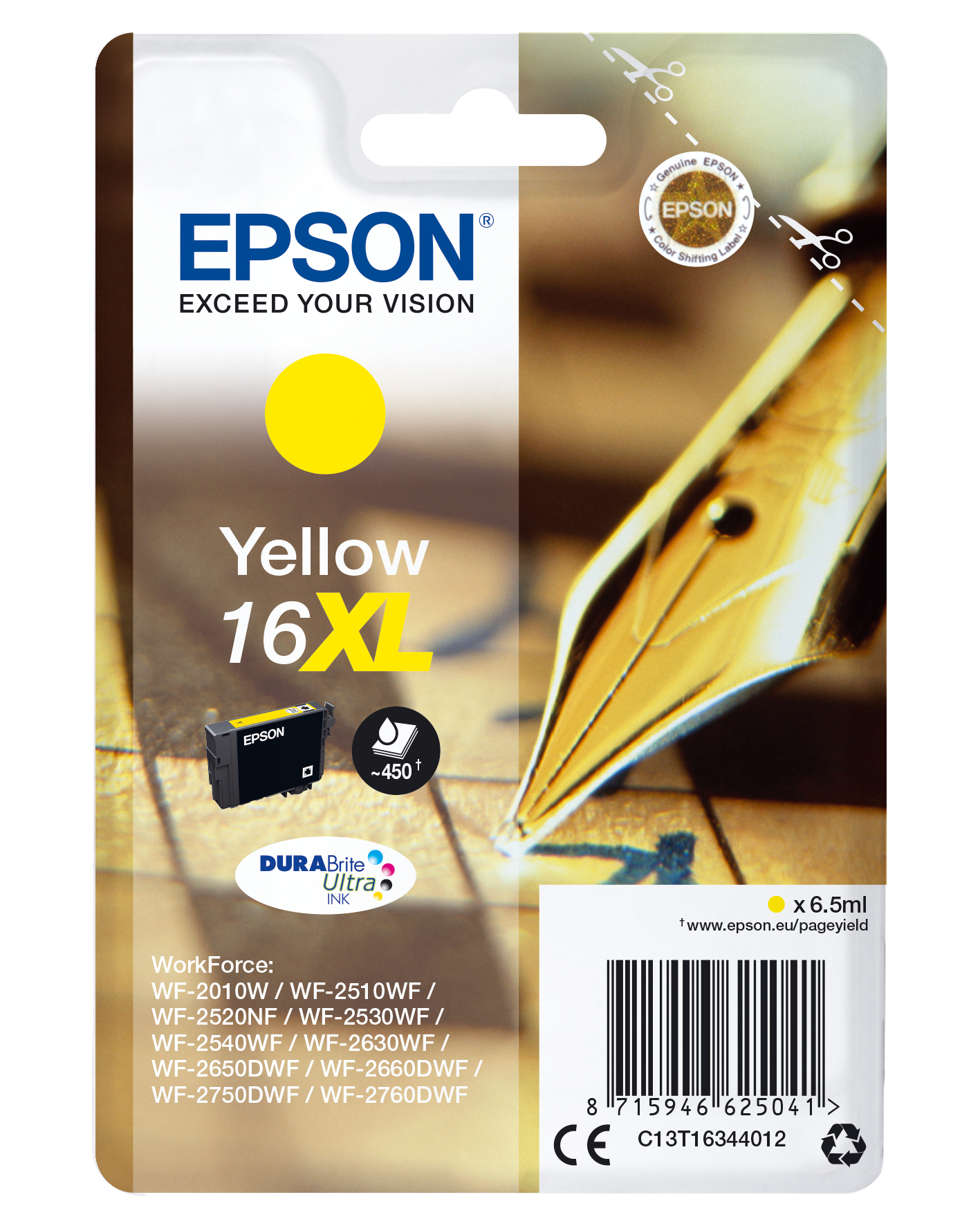 Epson 16XL - 6.5 ml - XL - Gelb - Original - Blisterverpackung