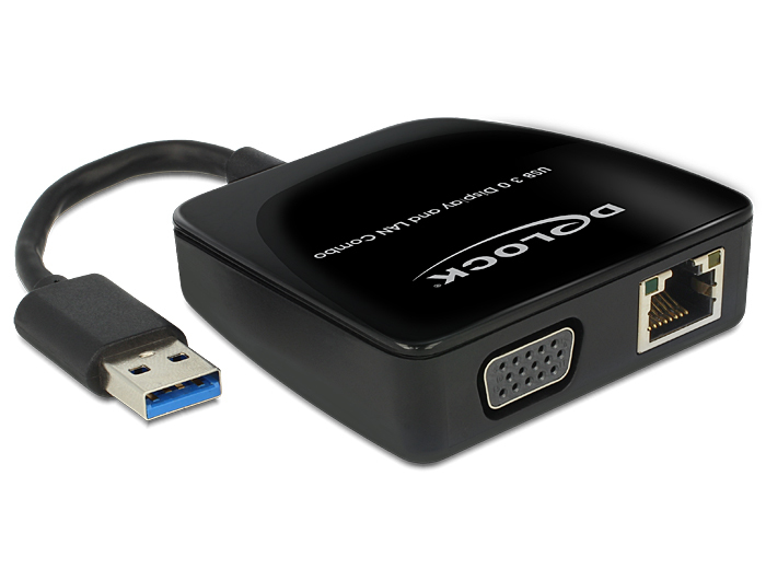 Delock Adapter USB 3.0 > VGA + Gigabit LAN - Dockingstation