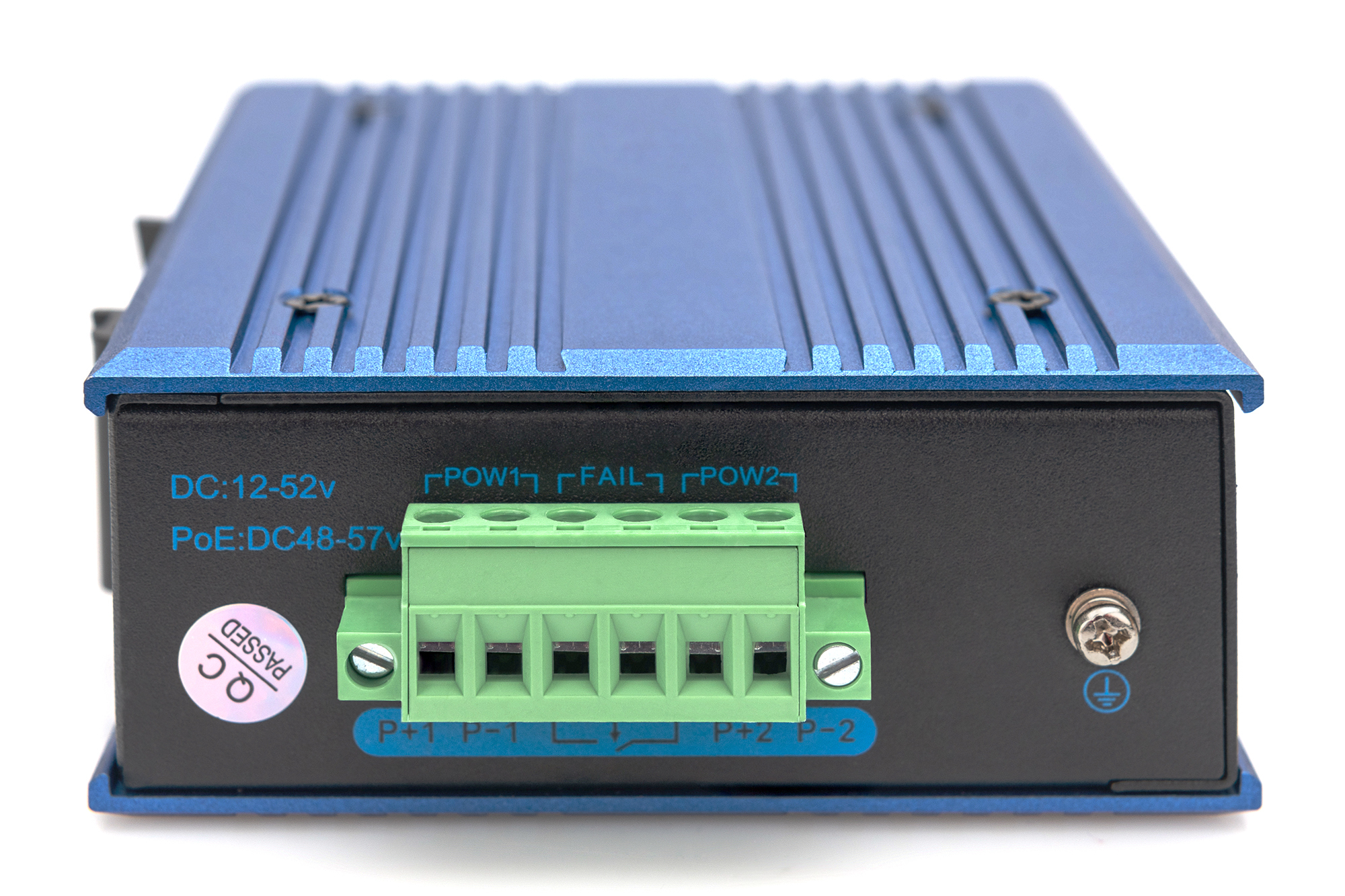 DIGITUS 4 Port Gigabit Ethernet Netzwerk PoE Switch, Industrial, Unmanaged, 1 SFP Uplink