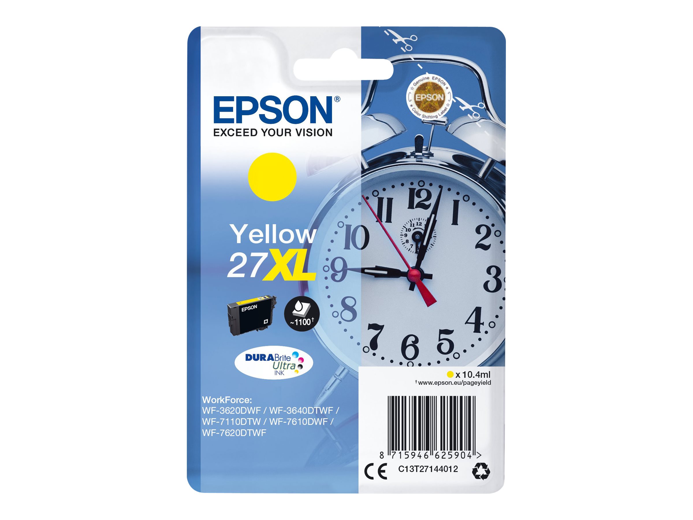 Epson 27XL - 10.4 ml - XL - Gelb - Original - Tintenpatrone