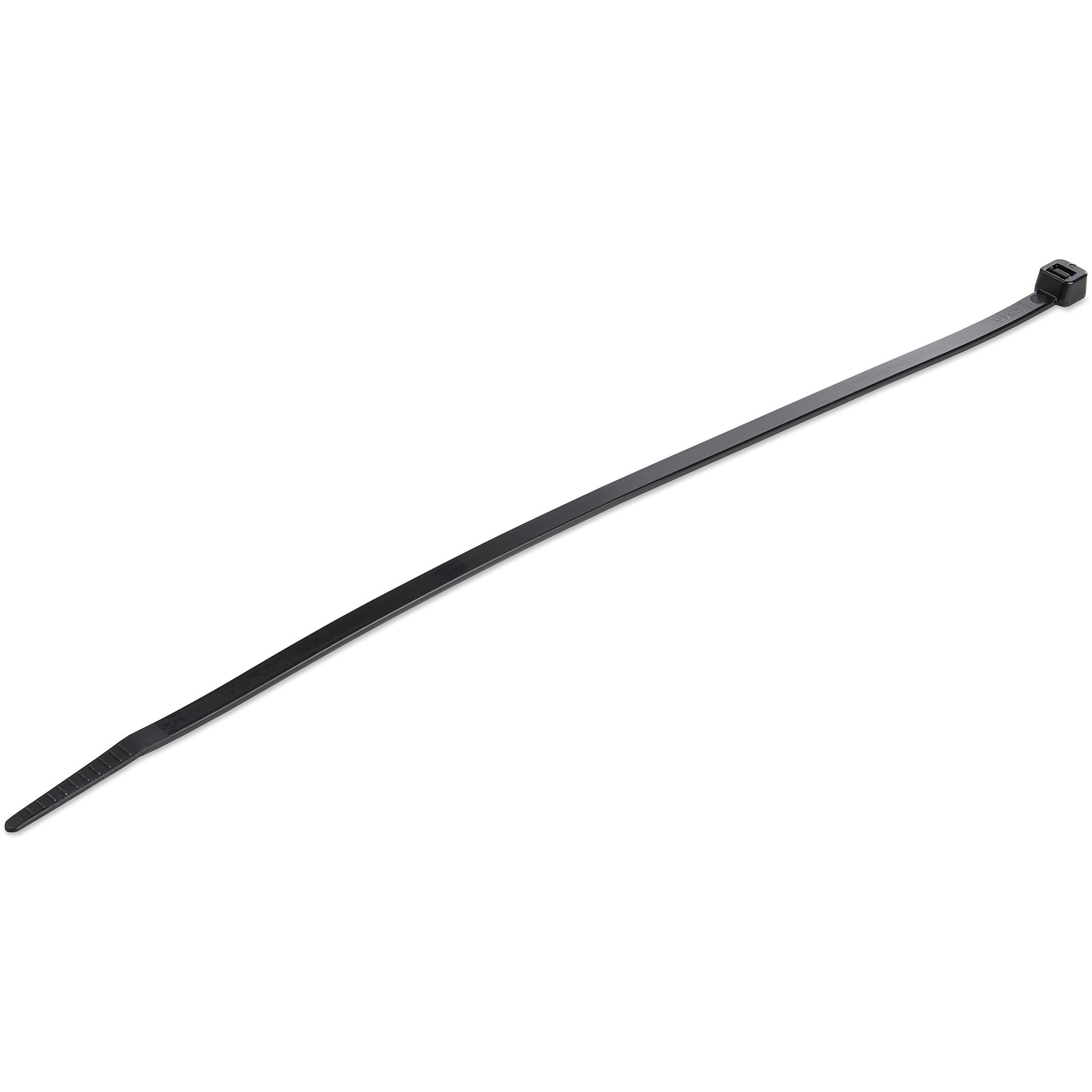 StarTech.com 10"(25cm) Cable Ties, 1/8"(4mm) wide, 2-5/8"(68mm) Bundle Diameter, 50lb(22kg) Tensile Strength, Nylon Self Locking Zip Ties w/ Curved Tip, 94V-2/UL Listed, 100 Pack, Black - Nylon 66 Plastic - TAA (CBMZT10B)