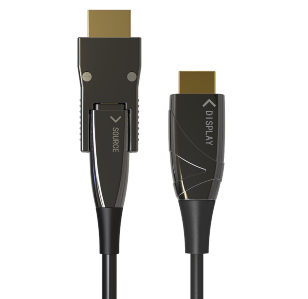 Techly Highspeed - HDMI-Kabel mit Ethernet - HDMI männlich zu mikro HDMI männlich - 10 m - Glasfaser - Schwarz - Active Optical Cable (AOC)