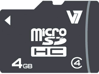 V7 VAMSDH4GCL4R-2E - Flash-Speicherkarte (microSDHC/SD-Adapter inbegriffen)