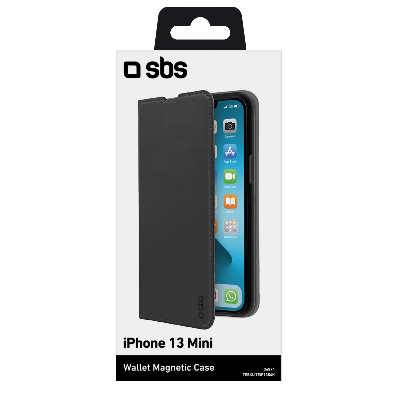 SBS Book Wallet Lite Apple iPhone 13 mini schwarz