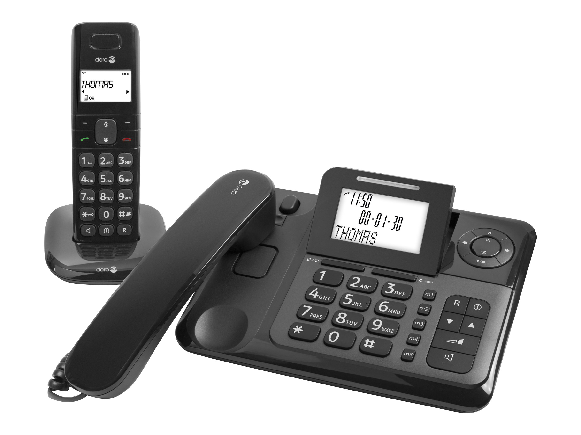 Doro Comfort 4005 - Mit Schnur/schnurlos - Anrufbeantworter mit Rufnummernanzeige