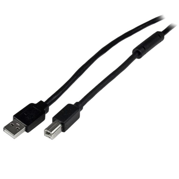 StarTech.com 20m aktives USB 2.0 A auf B Kabel - Stecker/Stecker - USB Druckerkabel 1x USB A / 1x USB B - Schwarz - USB-Kabel - USB Typ B (M)
